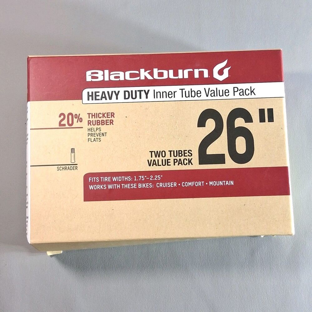 26" x 1.75-2.25" Schrader Heavy Duty Bicycle Inner Tube